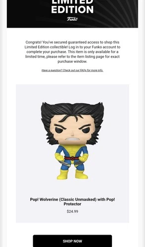 CONFIRMED ECCC Pop! Wolverine (Classic Unmasked) with Pop! Protector LE 5000
