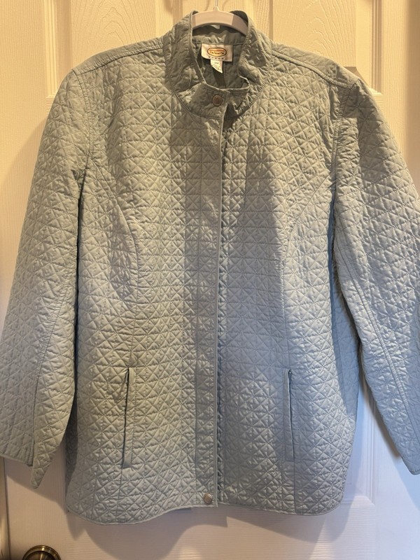 Talbots Light Green Quilted Lightweight Jacket Size 16 Excellent 