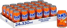 Fanta Can Orange Zero 330 ml Pack of 24-UK Fast Delivery 🚚