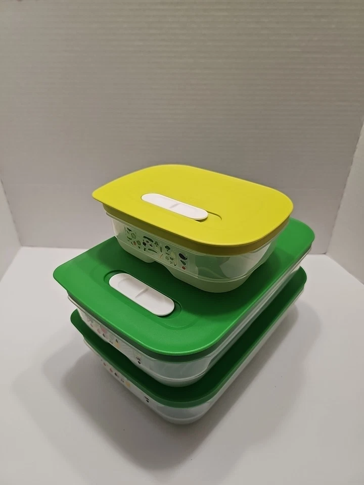 Tupperware Frigo Smart Nuovissimo Custodi Frutta e Verdura 1,8L x2 e 0,8L - Immagine 2 di 4