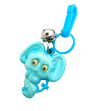 Vintage 1980s Bell Charm Blue Mouse Gooly Eyes for Plastic Clip Necklace
