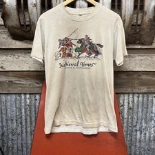 VTG 80s Ratty Thrashed Screen Stars Medieval Times Dinner Tee Single Stitch