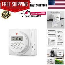 Compact Listed Digital Timer Outlet with 8 Programs for Safe Home Automation