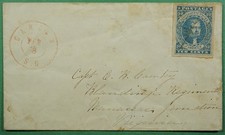 DR WHO 1860s CIVIL WAR CONFEDERATE #2B IMPERF CAMDEN SC TO BLANDINGS REGT S07052
