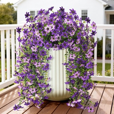 ZFProc Artificial Hanging Flowers Plants for Outdoor Spring Summer