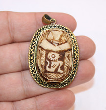 UNIQUE PHARAONIC HANDMADE ANCIENT EGYPTIAN Pendant Royal Scarab Necklace (BA)