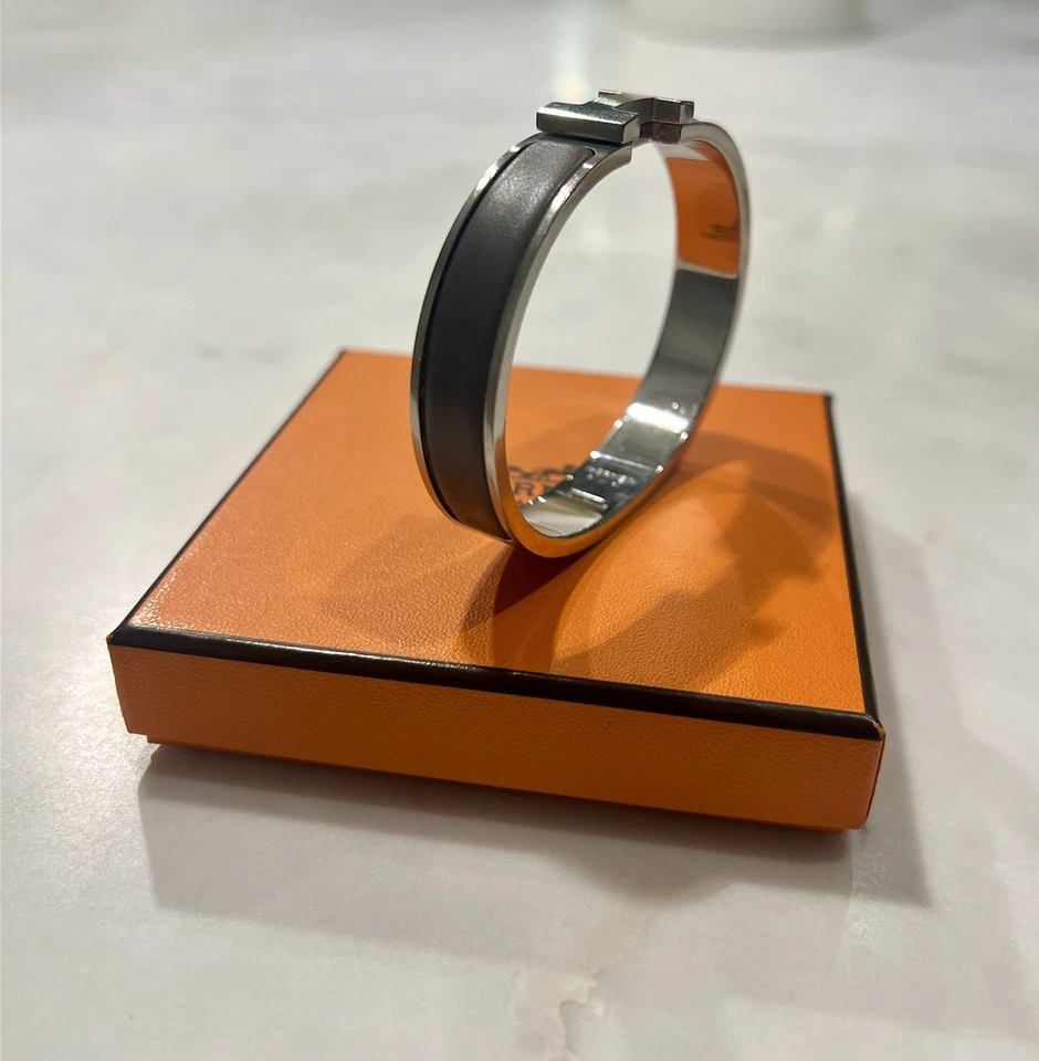 Pulsera Hermes Clic HH Paladio Etain (Gris) Talla T5 Foto 4 de 4