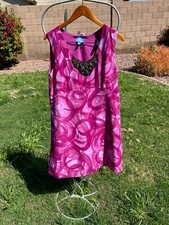 Simply Vera By Vera Wang Pink Beaded Dress Size L C4