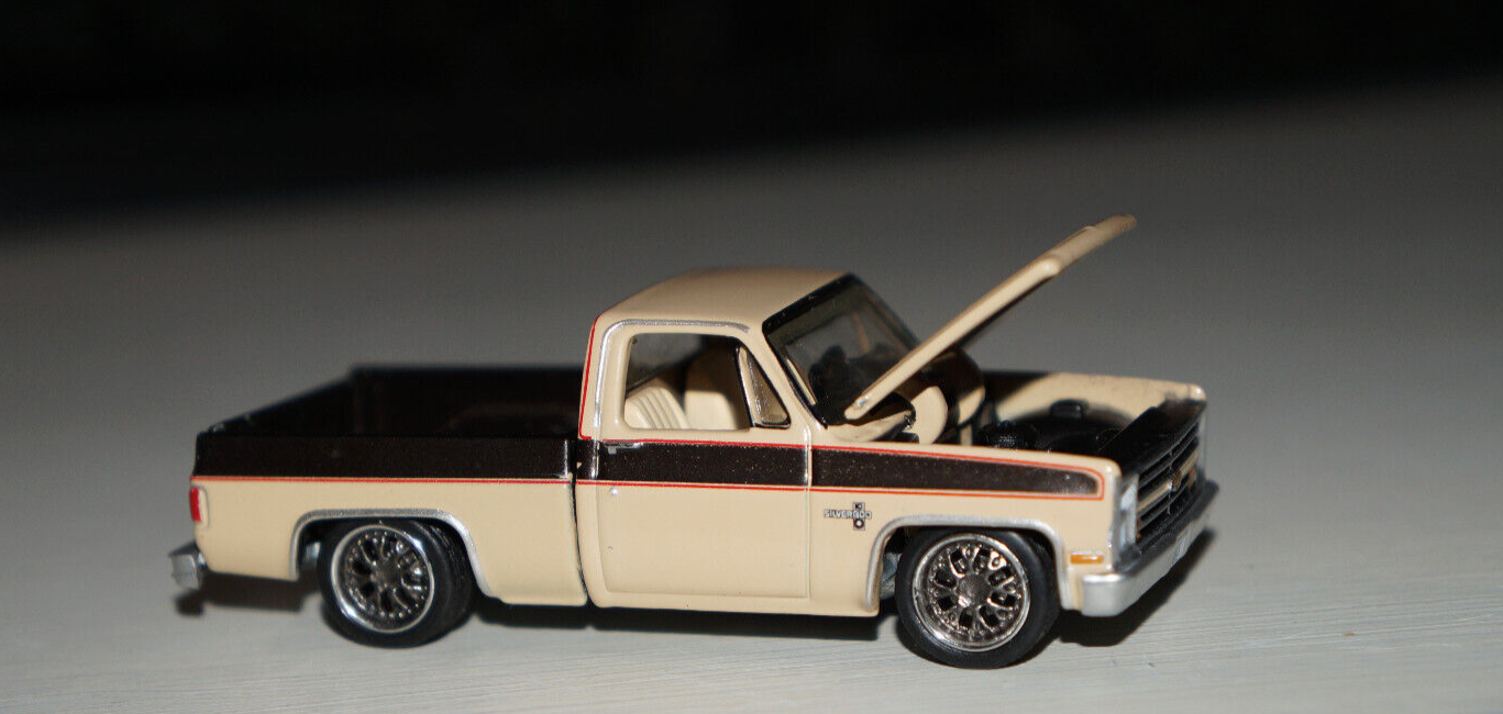 1985 Chevy Silverado Lowered Custom Wheels 1/64 Auto World Ltd Diecast Model-image