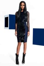 Pre-Fall/2012 Look # 14 New Navy Blue Sequin and Lace Dress 38 - 2