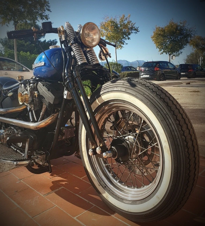 Antik Vintage Springer Gabeln für Harley Bobber Chopper schwarz Big Port 20 Zoll - Bild 2 von 4