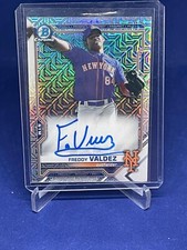 FREDDY VALDEZ 2021 BOWMAN CHROME MEGA BOX MOJO REFRACTOR ON CARD AUTO PROSPECT