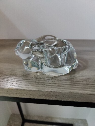 Vtg Sleeping Bunny Rabbit Clear Glass Votive/Tealight Candle Holder - Picture 4 of 12