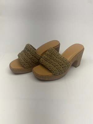 Vince Womens Nicki Crochet Sand Platform Sandal Sz 9