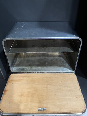 VTG Beauty Box Bread Box Mid Century Modern Mirror Chrome Stainless Vented Bin