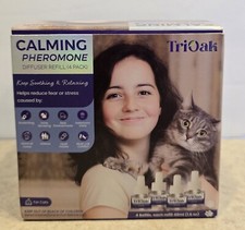 TriOak Cat Calming Diffuser 2 in 1 Anxiety Relief, Pheromone Refills - 3 Pack