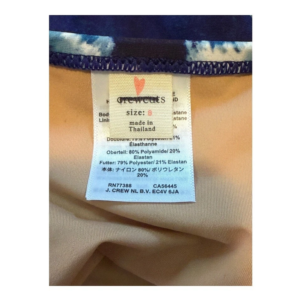 J. Traje de baño Crew para niñas pantalones tie dye cintura alta azul blanco talla 8 Foto 3 de 4