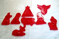 HRM New Vintage Design Plastic Cookie Cutter Set of 8 Nativity Creche Christmas