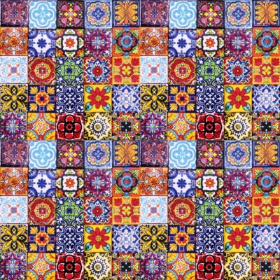 100 MEXICAN TILES 2x2 CERAMIC POTTERY TALAVERA MEXICO WALL FLOOR DECOR #008