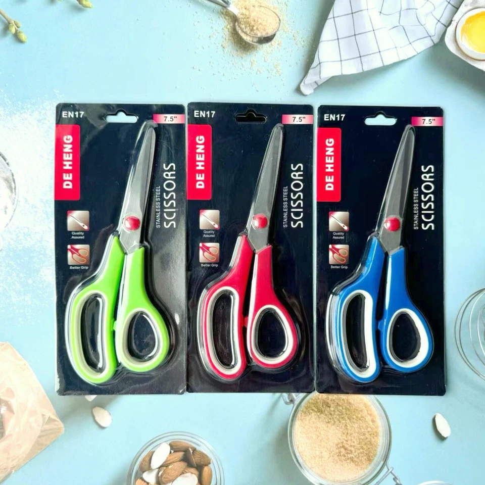 Conjunto de 6 tesouras tesouras para todos os fins conforto-aperto alças tesoura afiada - Imagem 3 de 4