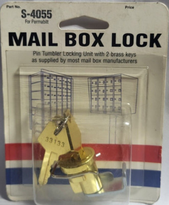 Lot of 2  S-4055 Mail Box Locks Brass Face Clockwise Rotation For Permabilt