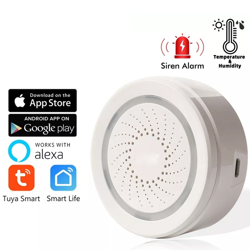 Tuya Home Automation Siren with Temperature and Humidity Sensor Alexa and Google - 4