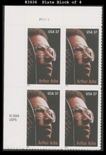 USA5 #3936 MNH PB4 Arthur Ashe