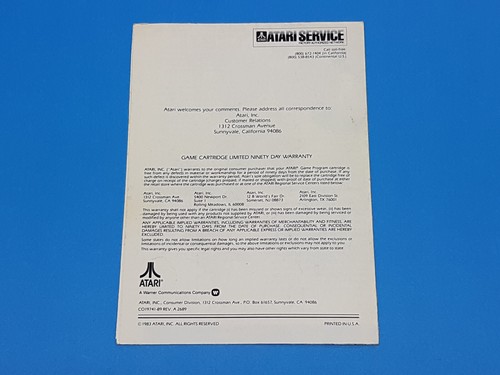 Kangaroo Atari 2600 Authentic Manual Only - Picture 2 of 8