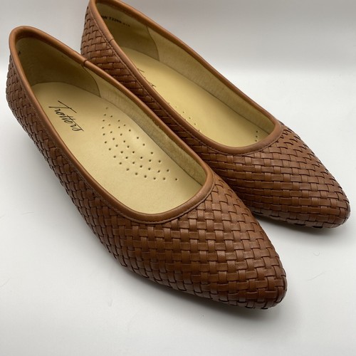 Trotters Women's Jade Pumps Size 8W Woven Leather Heels Slip On Shoes T2269 - Picture 2 of 7