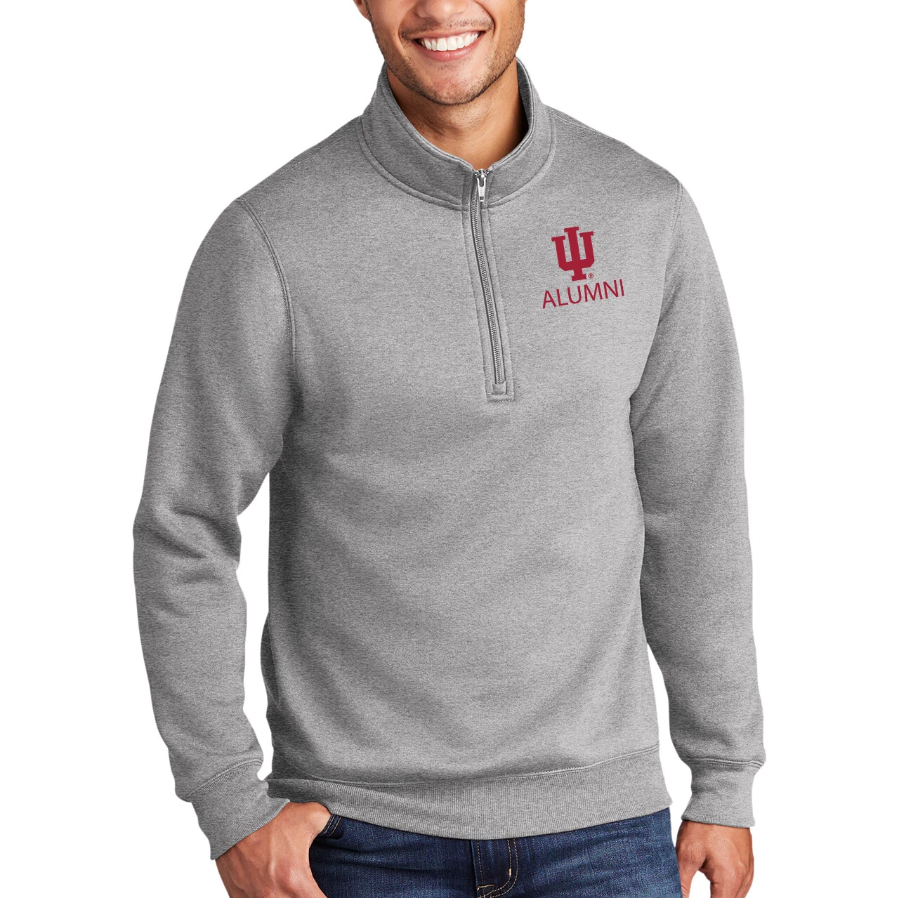 Indiana Hoosiers Primary Logo  Zip Sweatshirt