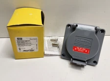 NEW OLD STOCK! HUBBELL 30A 480V 3-POLE 4-WIRE WATERTIGHT RECEPTACLE HBL2730SW