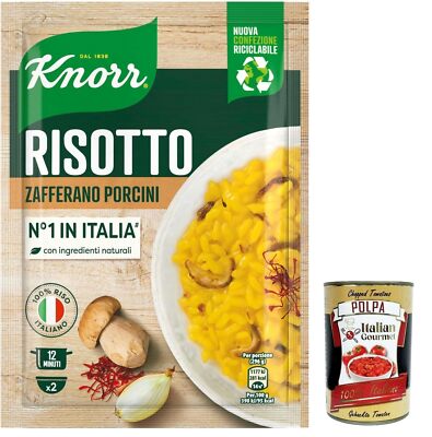 6x Knorr Risotto con Zafferano e Funghi Porcini 175g+Italian Polpa 400g
