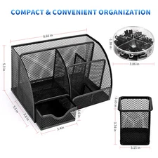 Office Desk Organizer Set Mesh Desktop Supplies Multi-Functional 6 Compartments