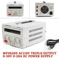 Adjustable 0-30V 0-20A DC Power Supply High Precision Variable Digital Lab Test