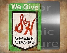 Vintage looking S &H green stamps 8 x 12" metal sign Made in USA