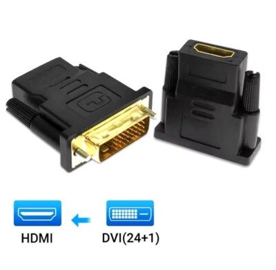 2x HDMI zu DVI-D Adapter HDMI A auf DVI Stecker | HDMI Monitor Adapter Neu Top