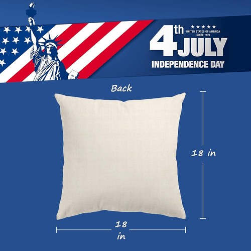 4th of July Decorations Pillow Covers 18x18 Independence Day Memorial Day Set - Picture 6 of 6