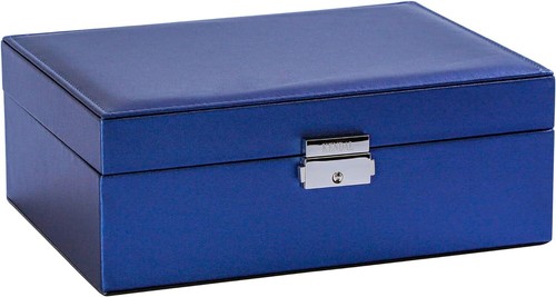 Kendal dunkelblau 2-lagig kleine Schmuckbox Uhr Schmuck Organizer Geschenk mit Schloss - Bild 3 von 9