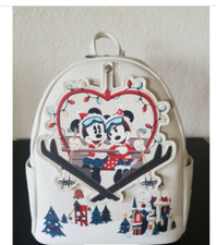 Disney Loungefly Mickey Minnie Mouse Love Christmas Holiday Mini Backpack