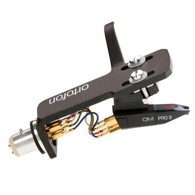 Ortofon Pro S OM Premount Hi-Quality Turntable Cartridge on SH-4 Black Headshell
