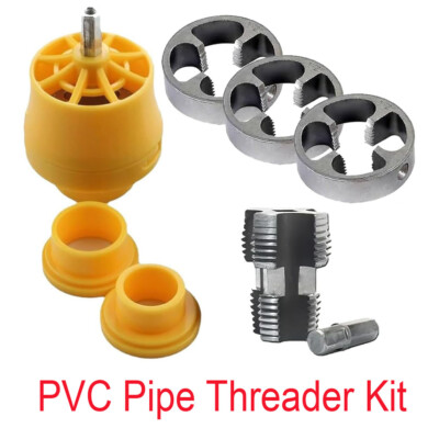 PVC Thread Maker Tool 1/2 Inch 3/4 Inch 1 Inch Pipe Threader Set for DIY Project
