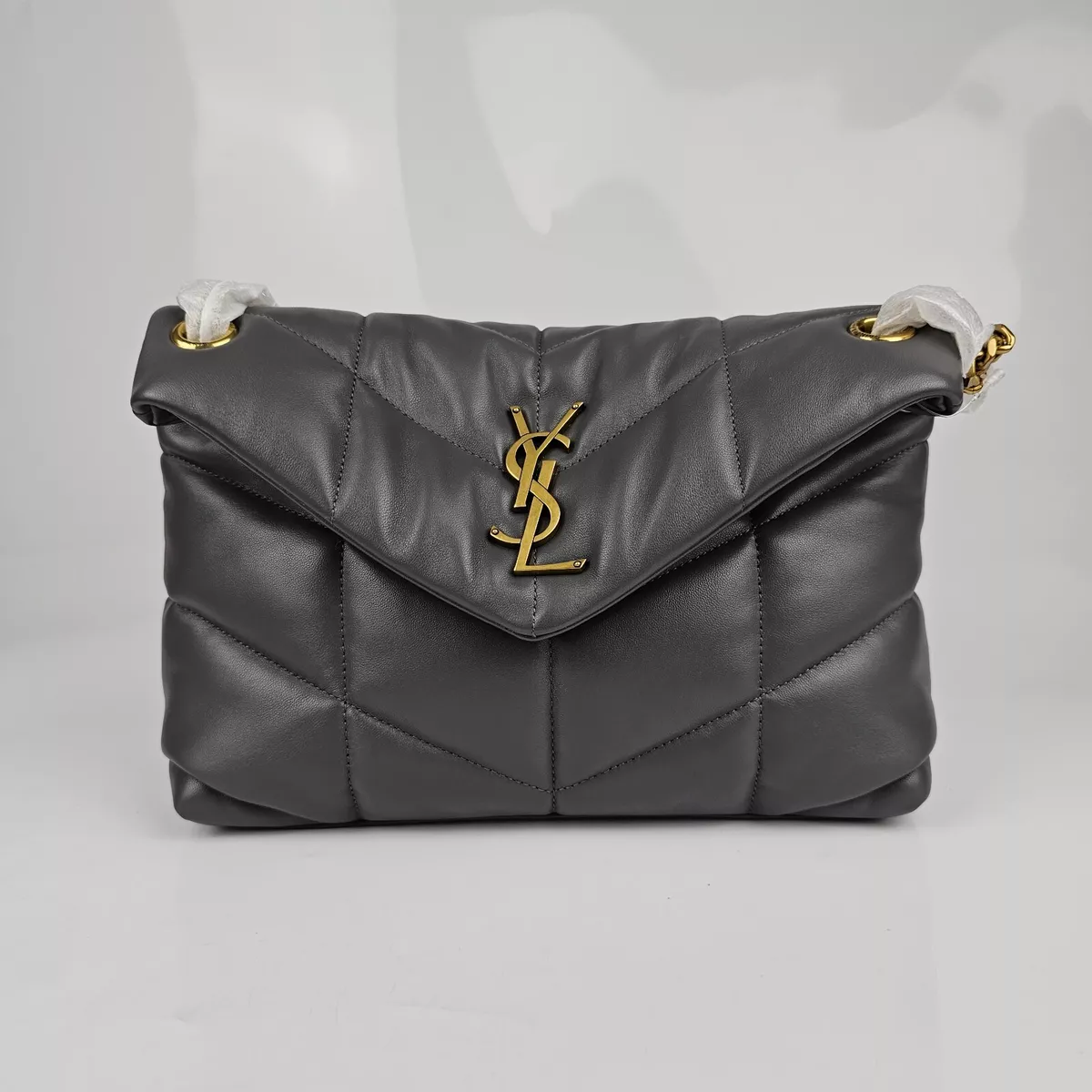 Saint Laurent Small Puffer Loulou Storm Leather Shoulder Bag New