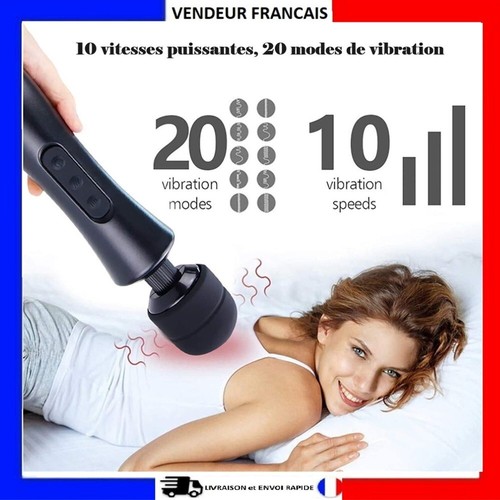 Vibromasseur Baguette Massage Corporel Stimulateur Clito Silicone Rechargeable - Photo 3/21
