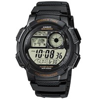 Casio AE-1000W-1AVEF Uhr Herrenuhr Kautschuk 100M Digital Datum Timer Schwarz