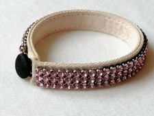 Original ESCADA Armband Textil Glitzer/Strass-Steine Rosa NEU