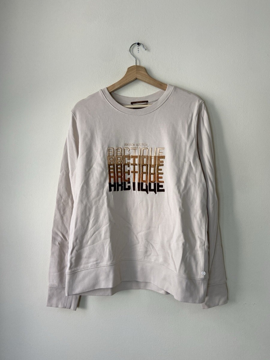 “Scotch & Soda” アートワークスウェットシャツ Ecru Scotch & Soda Mason Scotch Arctique Beige Sweatshirt - M/L
