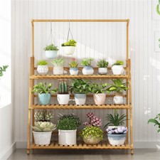 Plant Flower Pot Shelf Stand Bookcase Leaning Garden Storage Rack Display Ladder
