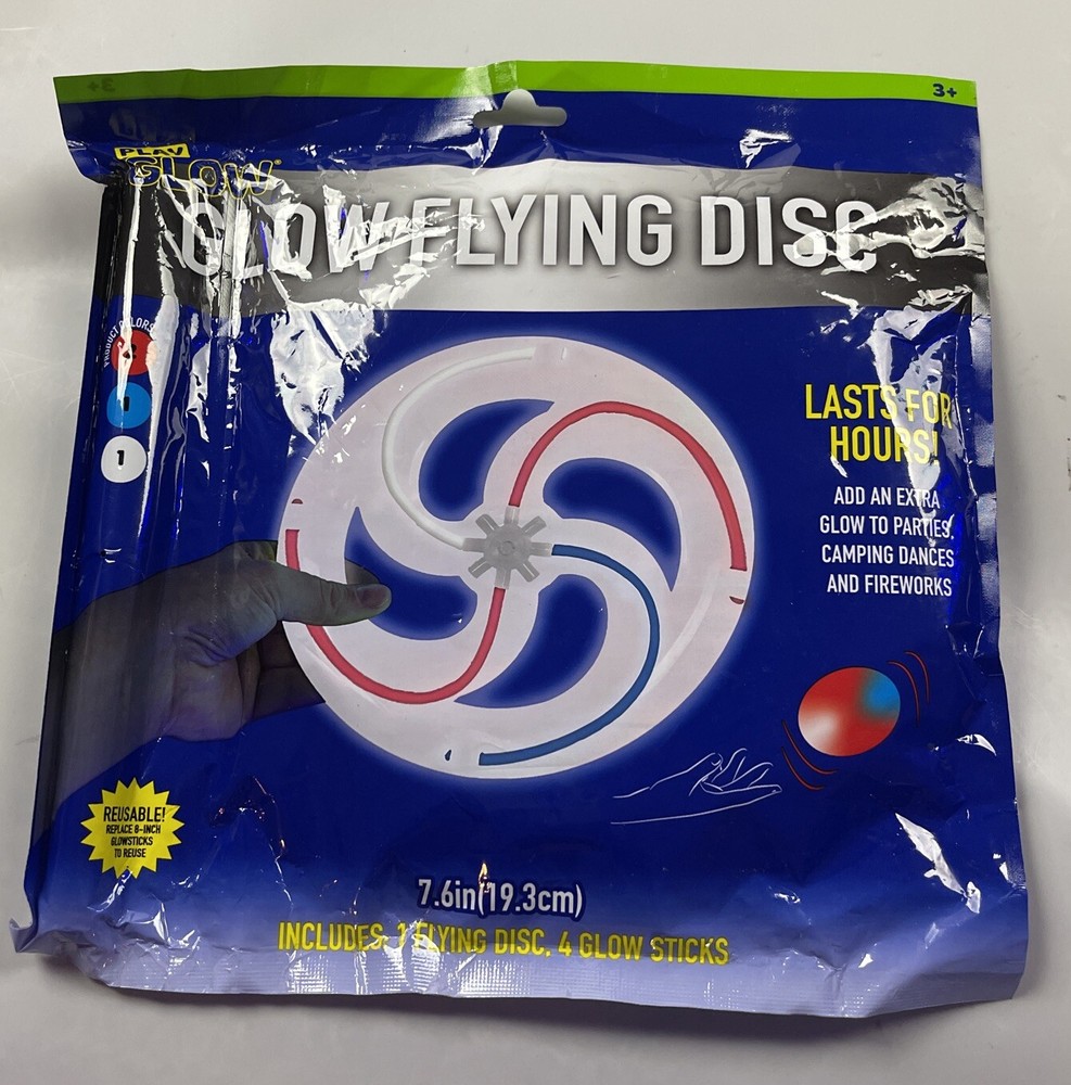 Glow Flying Disc 4 Glow Sticks Play Glowing Glows Play Toy Glow Flying Disc 4 Glow Sticks Play Glowing Glows Play Toy