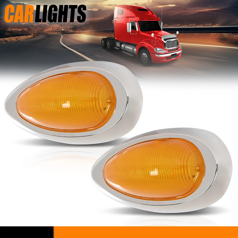 Pair 15LED Side Marker Signal Light Fit For Freightliner Century / Columbia Foto 2 de 4