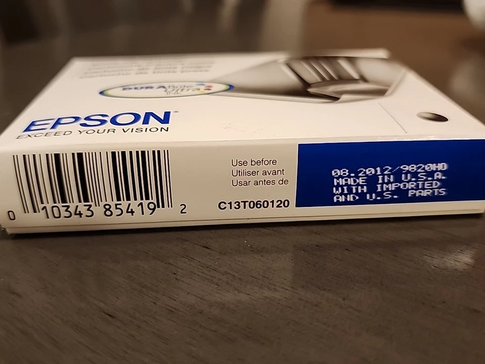 Epson Black Ink Cartridge T060120 Genuine Exp: 08/2012 NIB SEALED - Image 3 of 4